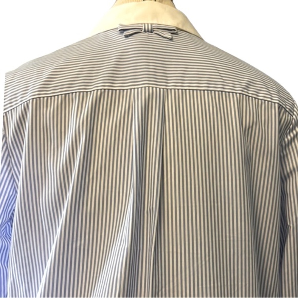 Kate Spade Striped Button Down Shirt, Blue/White, size 10 - Picture 10 of 14
